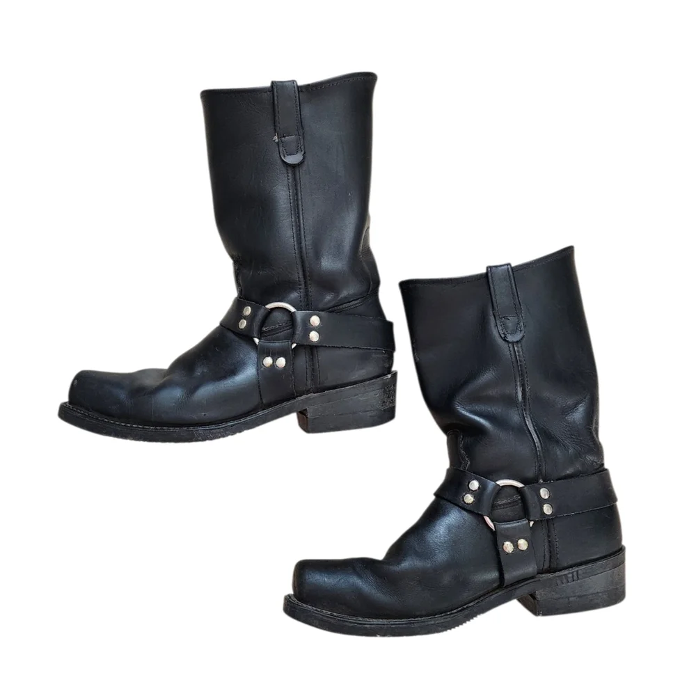 Double H Sierra Harness Leather Boots Black Oil/ Chemical Resistant Work Western